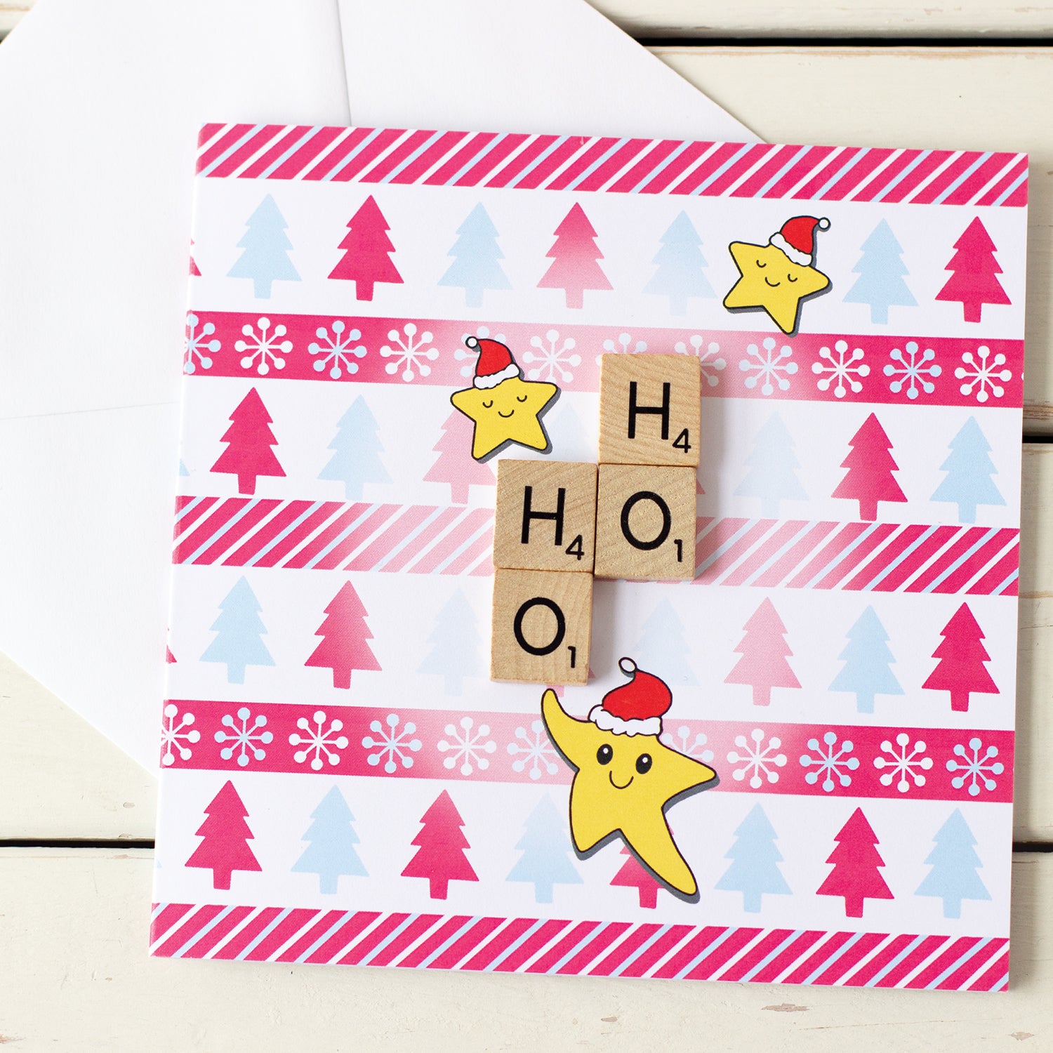 Cute Scrabble Inspired Christmas Card and envelope