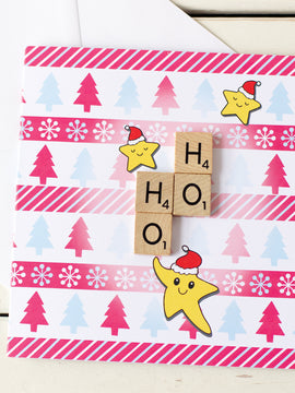 Ho Ho Ho Scrabble Inspired Christmas Card