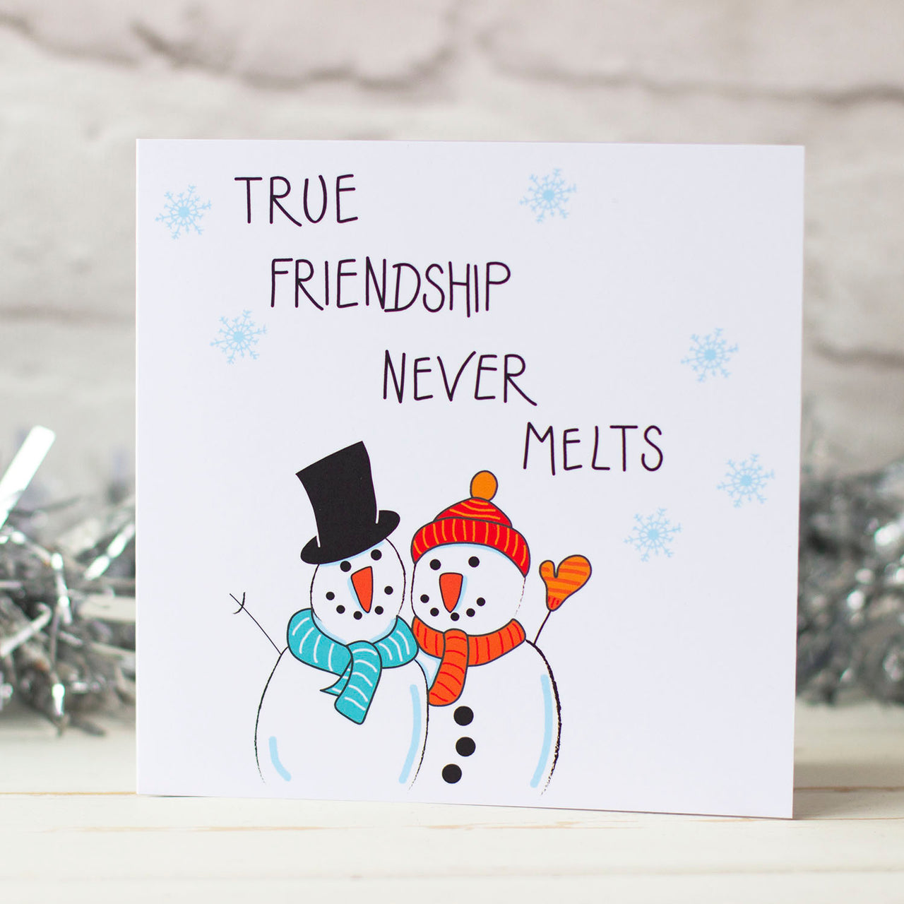 Cute, Happy Snowmen. Best Friends. Winter Holiday Card  fizzi~jayne