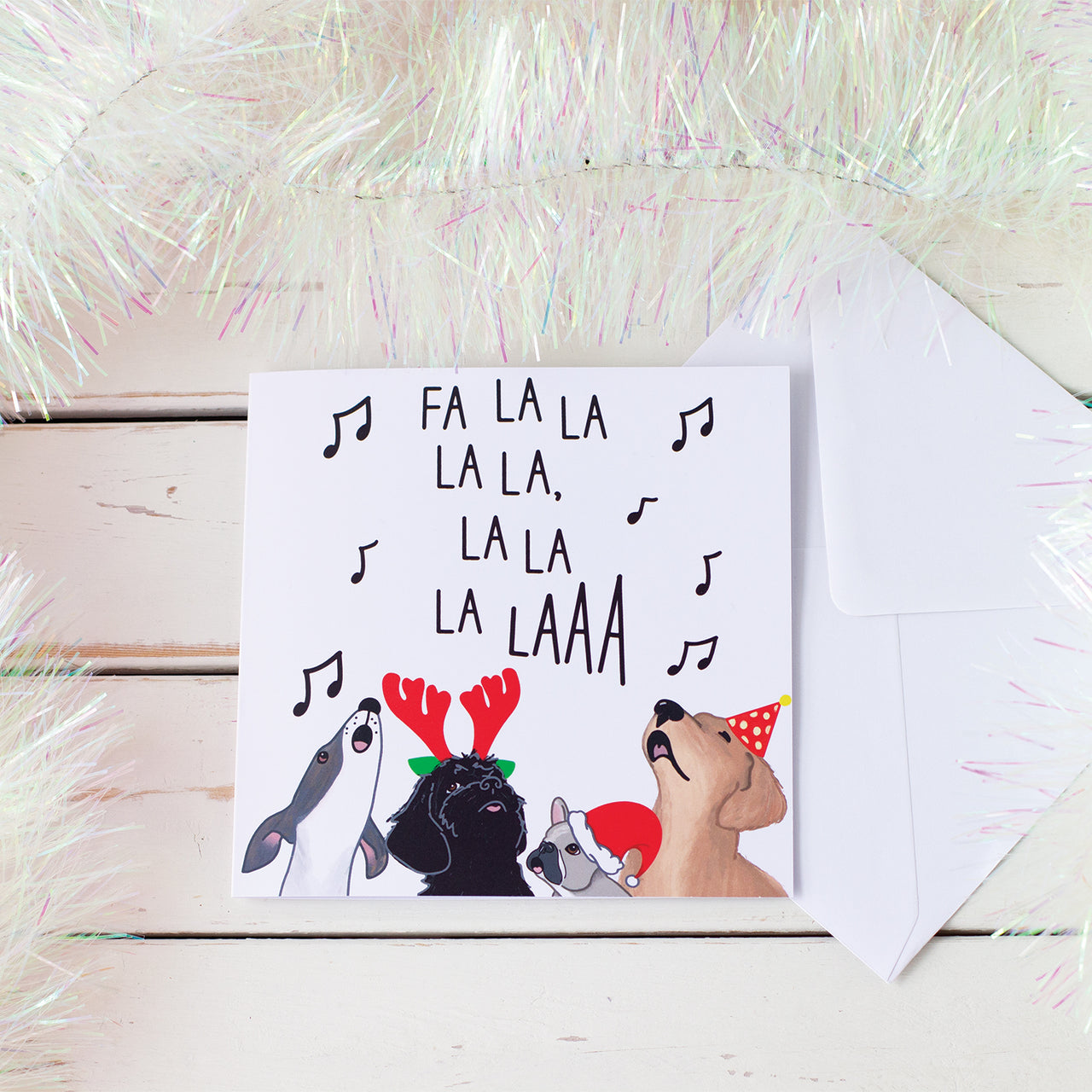 Dog Carol Singers Cute Christmas Card
