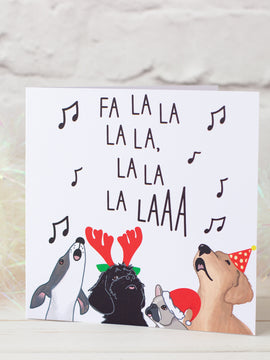 Dog Carol Singers Cute Christmas Card