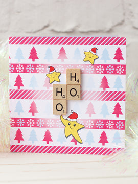 Ho Ho Ho Scrabble Inspired Christmas Card