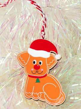 Gingerbread Dog Christmas Decoration, Ornament for the Tree
