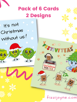 Festive Food Christmas Cards - Pack of 6