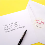 I can send your card to the recipient with a handwritten message.  Happy Mail by fizzijayne